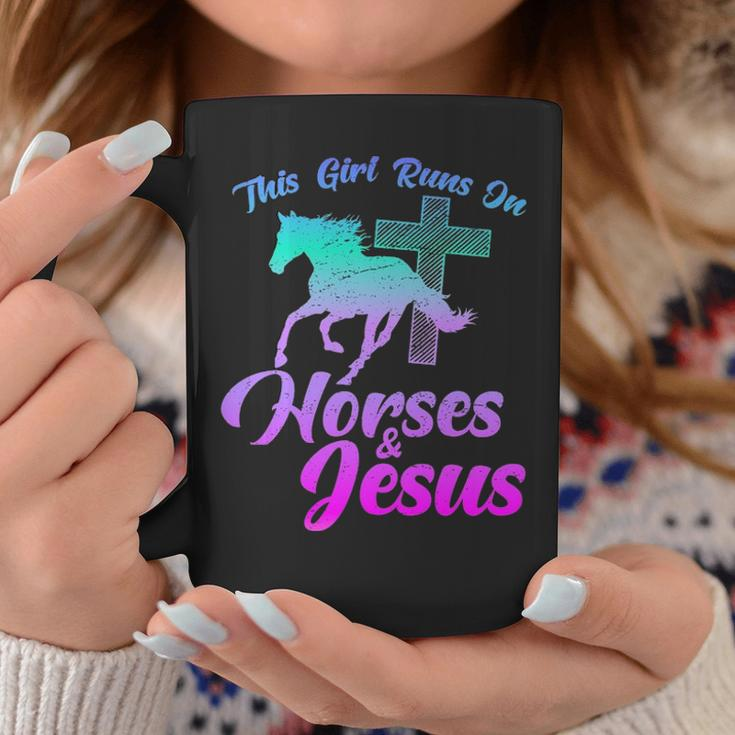 Horse Riding This Girl Runs Horses & Jesus Christian Coffee Mug Unique Gifts