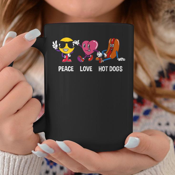 Hotdog Lovers Peace Love Hot Dogs Coffee Mug Unique Gifts