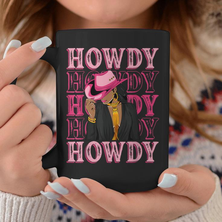 Howdy Retro Western Black Cowgirl African American Women Coffee Mug Funny Gifts