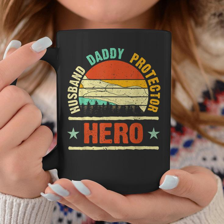 Husband Daddy Protector Hero Vintage Sunset Dad Coffee Mug Unique Gifts