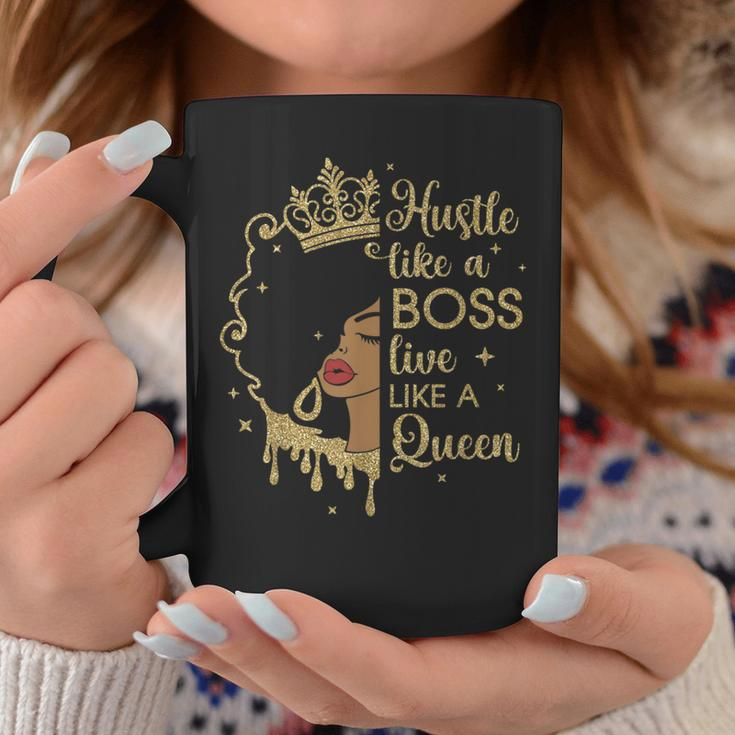 Hustle Like A Boss Live Like A Queen Afro Queen Black Woman Coffee Mug Unique Gifts