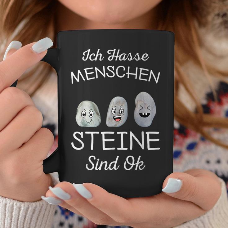 Ich Hasse Menschen Steine Sind Ok I Black Tassen Lustige Geschenke