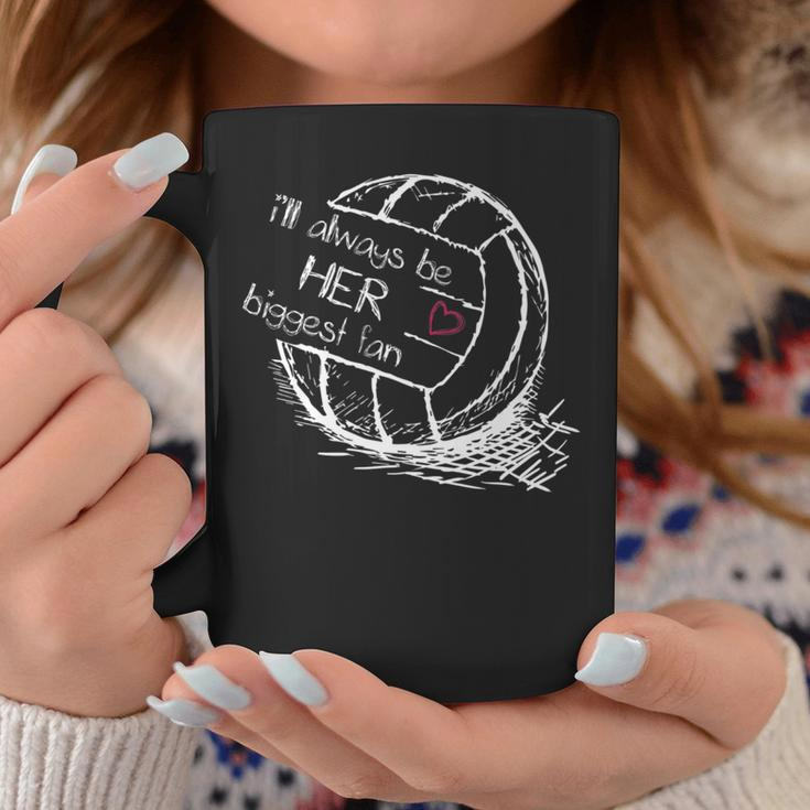 I'll Always Be Her Biggest Fan Volleyball Proud Mom Dad Coffee Mug Unique Gifts