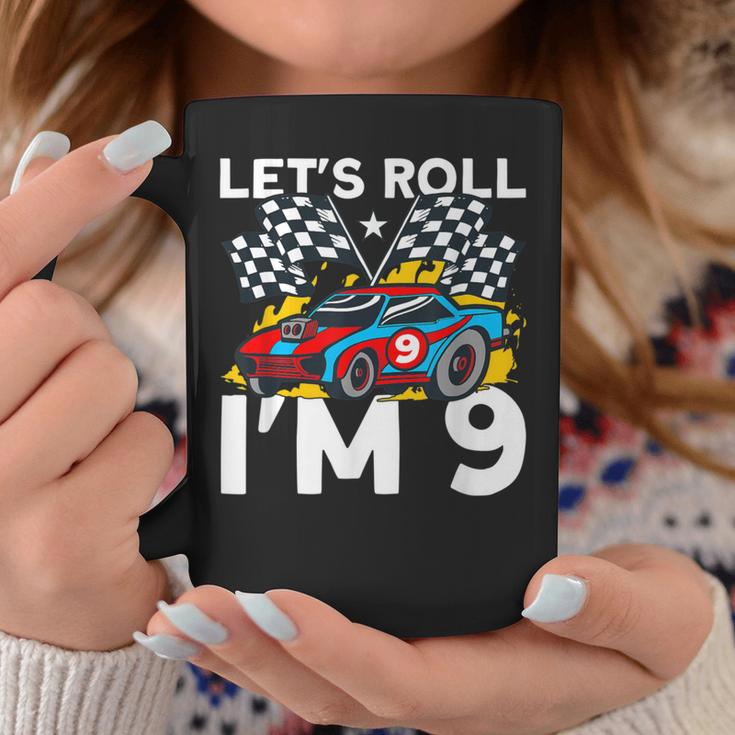 I'm 9 Bday Race Car Party Cute 9Th Birthday Boys Race Car Coffee Mug Unique Gifts