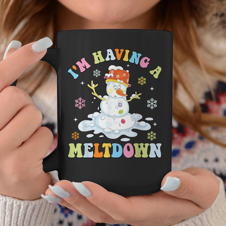 I'm Having A Meltdown Winter Christmas Melting Snowman Coffee Mug Funny Gifts
