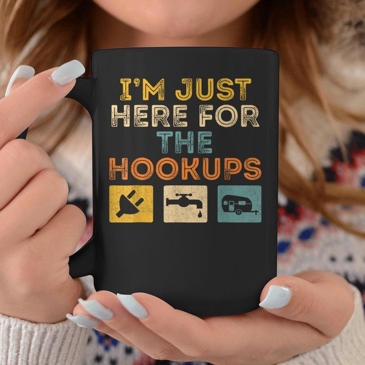 I'm Just Here For The Hookups Camp Rv Camper Camping Coffee Mug Unique Gifts