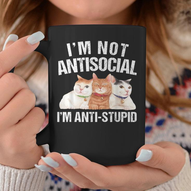 I'm Not Antisocial I'm Anti Stupid Sarcastic Introvert Coffee Mug Unique Gifts