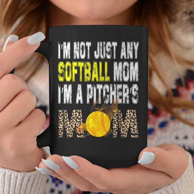 I'm Not Just Any Softball Mom I'm A Pitcher's Mom Leopard Coffee Mug Funny Gifts