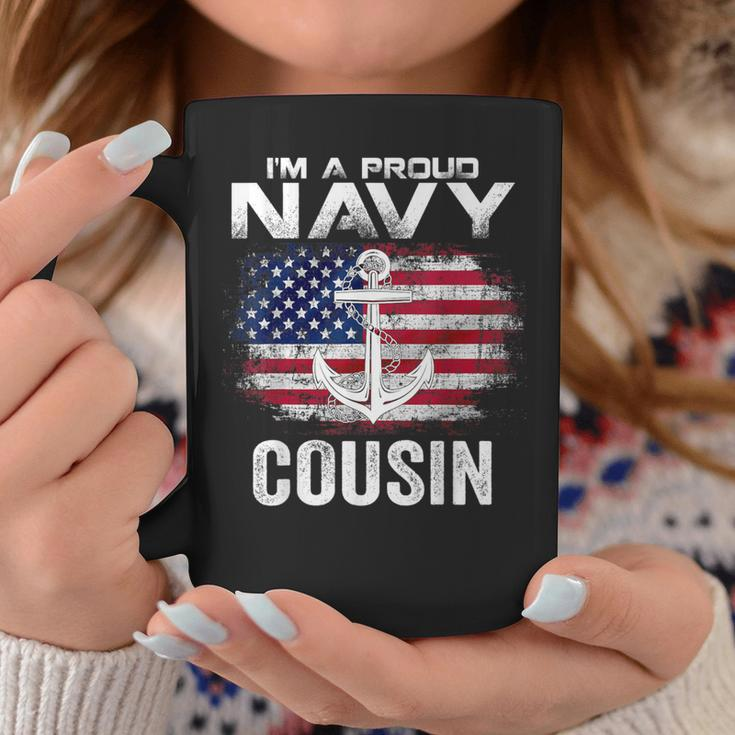 I'm A Proud Navy Cousin With American Flag Veteran Coffee Mug Unique Gifts