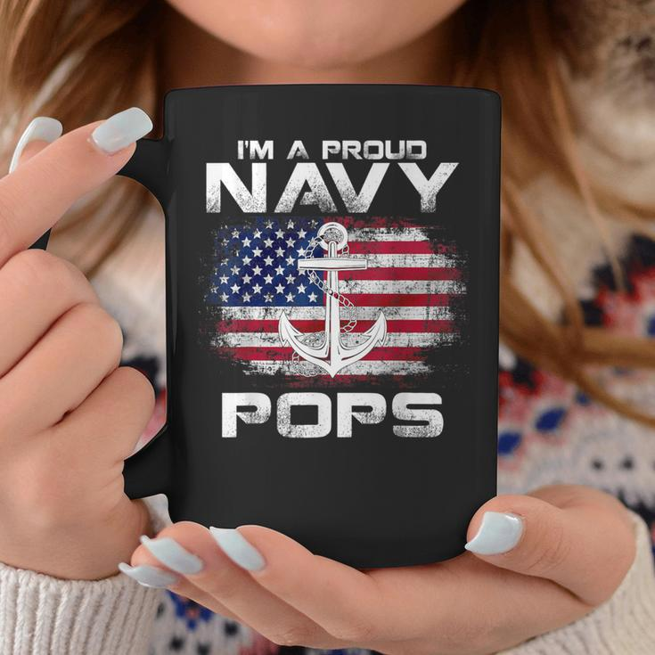 I'm A Proud Navy Pops With American Flag Veteran Coffee Mug Unique Gifts