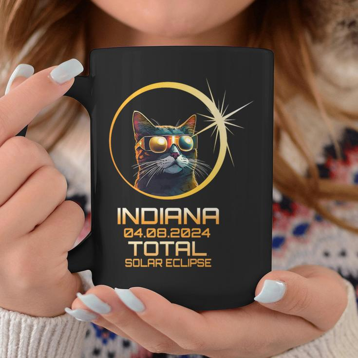 Indiana Total Solar Eclipse Cat Lover Wachers April 8Th 2024 Coffee Mug Personalized Gifts