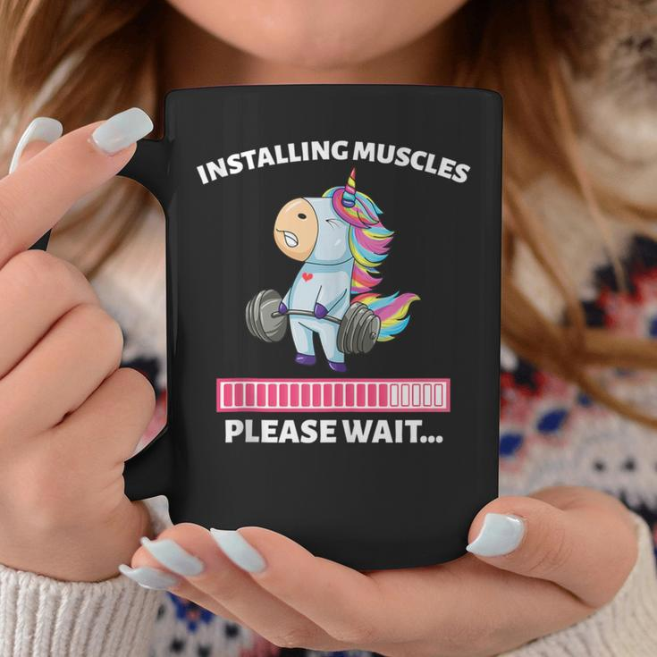 Installing Muscles Unicorn Weight Lifting Fitness Motivation Coffee Mug Unique Gifts
