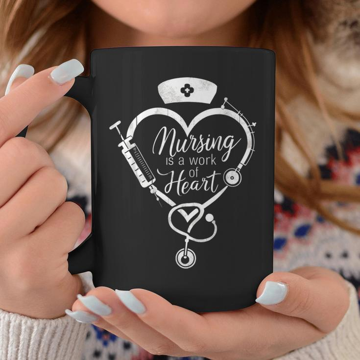 International Nurses Day 2024 Nursing Is A Work Of Heart Coffee Mug Funny Gifts