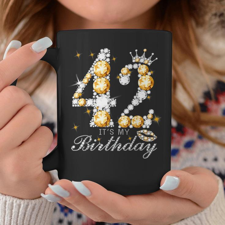 It's My 42Th Birthday Queen 42 Years Old Shoes Crown Diamond Coffee Mug Personalized Gifts