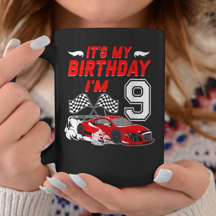 It's My 9Th Birthday Boy Race Car Racing 9 Years Old Coffee Mug Unique Gifts