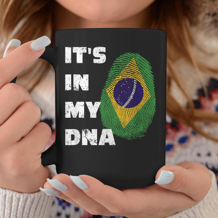 It's In My Dna Brazil Pride Fingerprint Flag Brasil Coffee Mug Unique Gifts