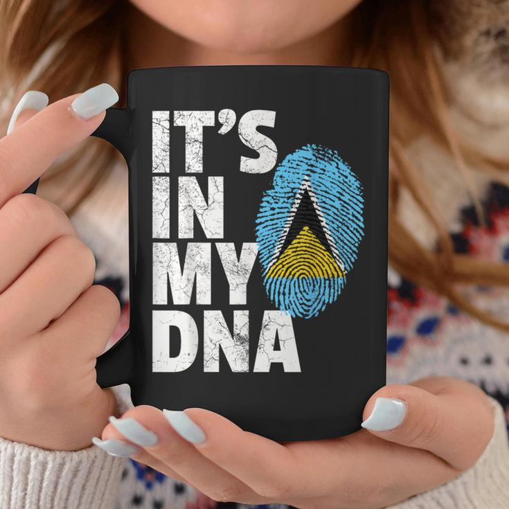 It's In My Dna St Saint Lucia Flag Pride National Country Coffee Mug Unique Gifts