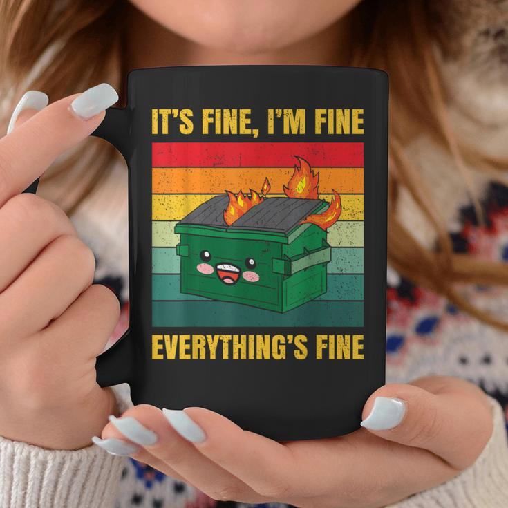 It's Fine I'm Fine Everything's Fine Lil Dumpster Fire Coffee Mug Unique Gifts