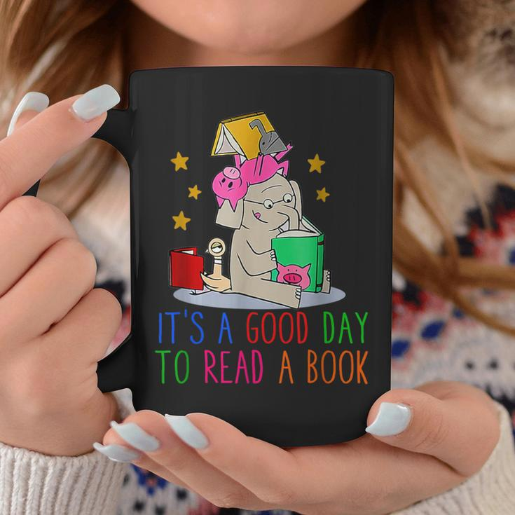 It's A Good Day To Read A Book Cute Elephant Reading Coffee Mug Unique Gifts