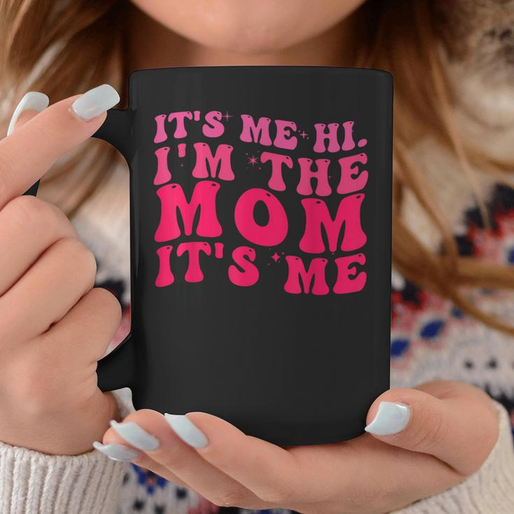 It's Me Hi I'm The Mom It's Me Pink Groovy Style Mom Coffee Mug Unique Gifts