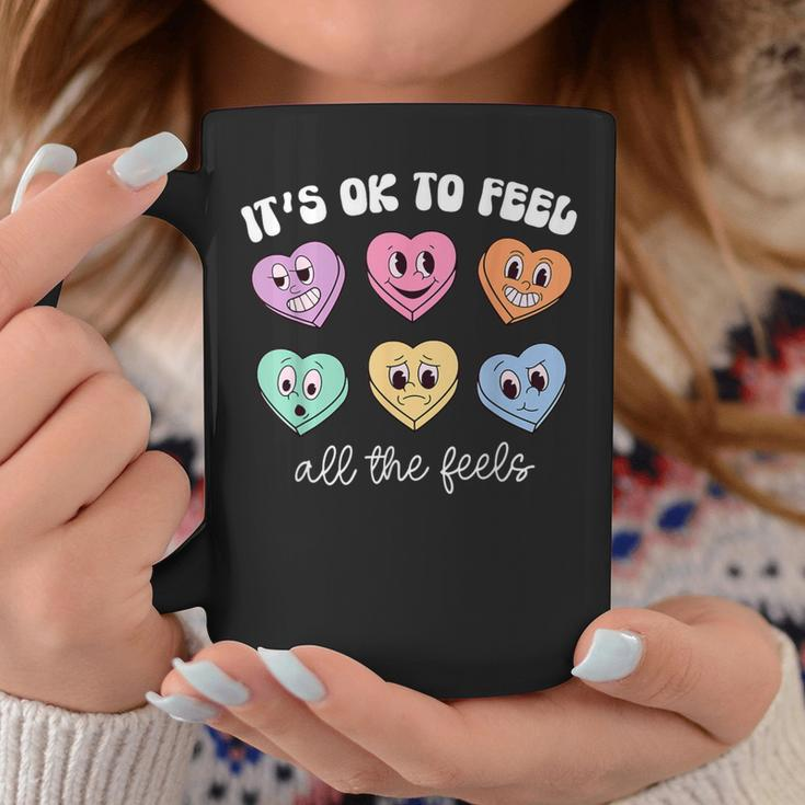 It's Ok To Feel All The Feels Heart Mental Health Awareness Coffee Mug Unique Gifts