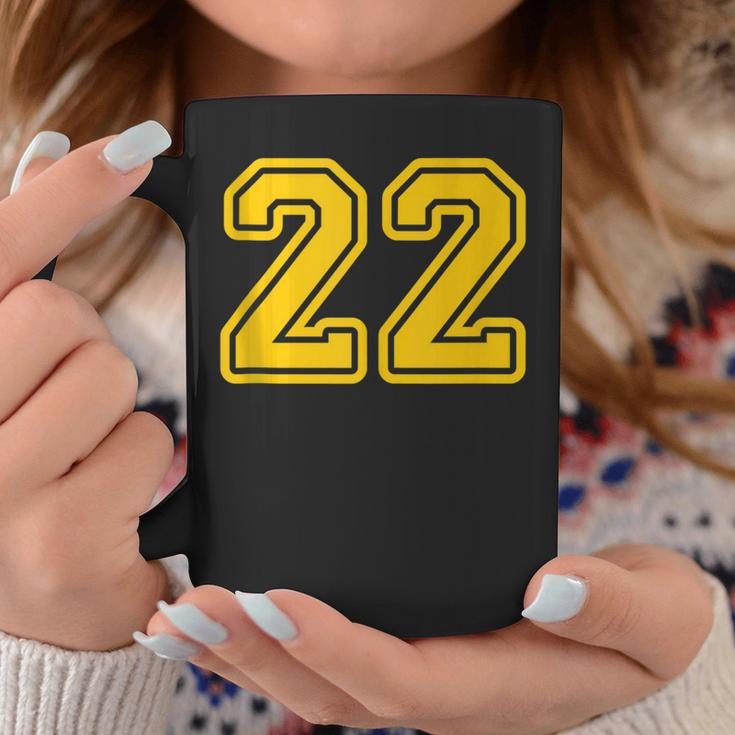 Jersey 22 Golden Yellow Sports Team Jersey Number 22 Coffee Mug Unique Gifts