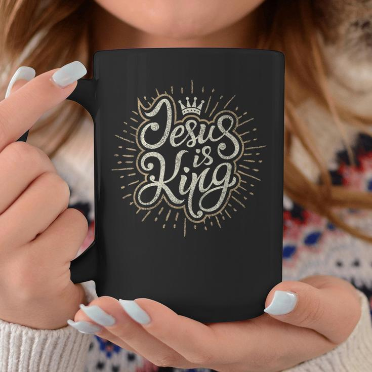 Jesus Is King Bible Faith Graphic Christian Coffee Mug Funny Gifts