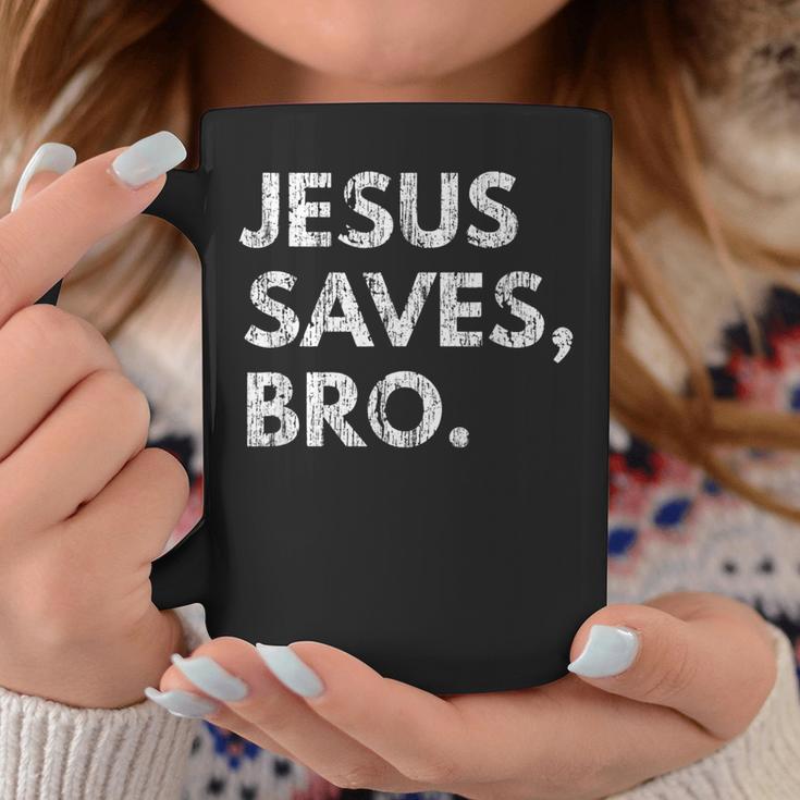 Jesus Saves Bro Vintage Christian Religious Believer Coffee Mug Unique Gifts