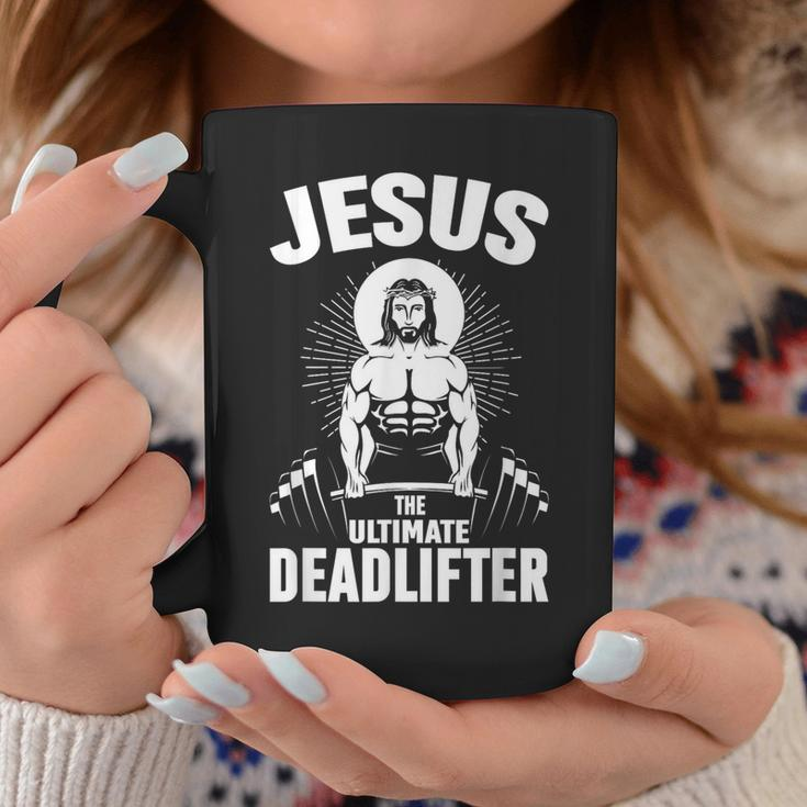Jesus The Ultimate Deadlifter Christian Weightlifting Coffee Mug Unique Gifts