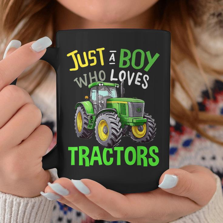 Just A Boy Who Loves Tractors Green Farm Tractor Trucks Coffee Mug Unique Gifts