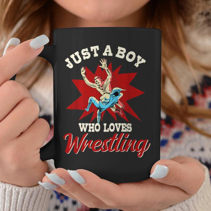 Just A Boy Who Loves Wrestling Boys Wrestle Wrestler Coffee Mug Personalized Gifts