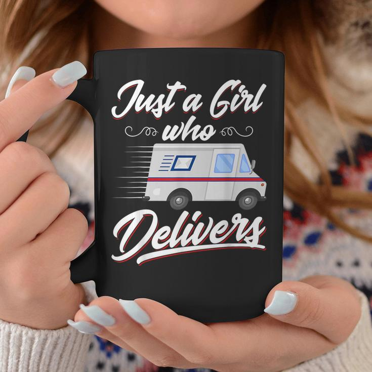 Just A Girl Who Delivers Postwoman Mail Truck Driver Coffee Mug Personalized Gifts