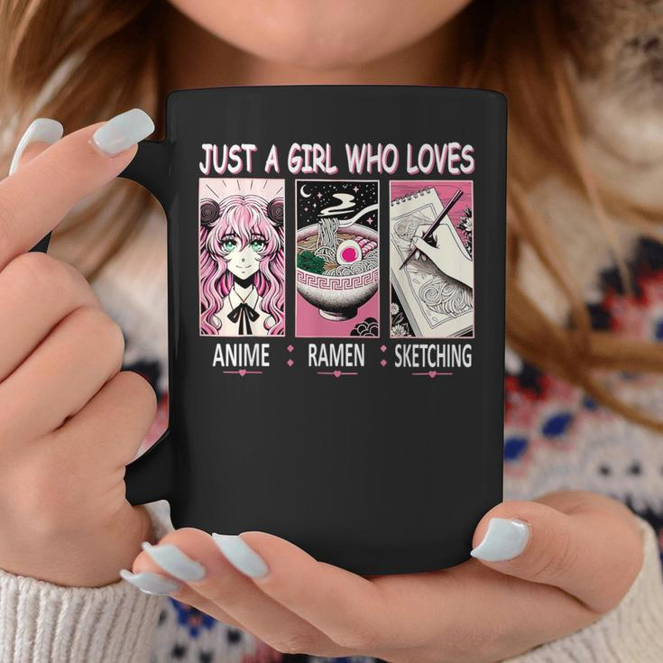 Just A Girl Who Loves Anime Ramen And Sketching Anime Coffee Mug Funny Gifts