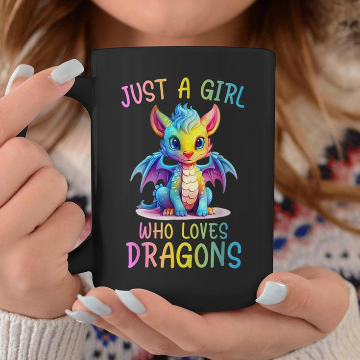 Just A Girl Who Loves Dragons Girl Colorful Dragon Coffee Mug Unique Gifts