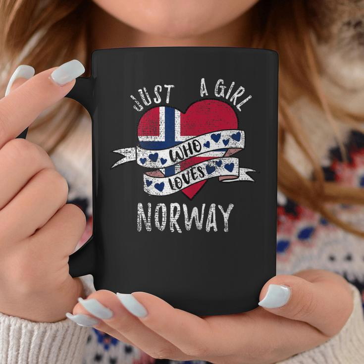 Just A Girl Who Loves Norway Vintage Coffee Mug Unique Gifts