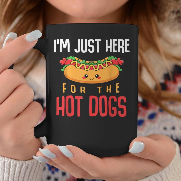 Im Just Here For The Hot Dogs Foodie Weiner Hot Dog Coffee Mug Unique Gifts