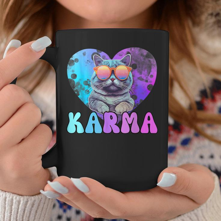 Karma Groovy Letters Concert Summer Heart Cat Lover Coffee Mug Funny Gifts