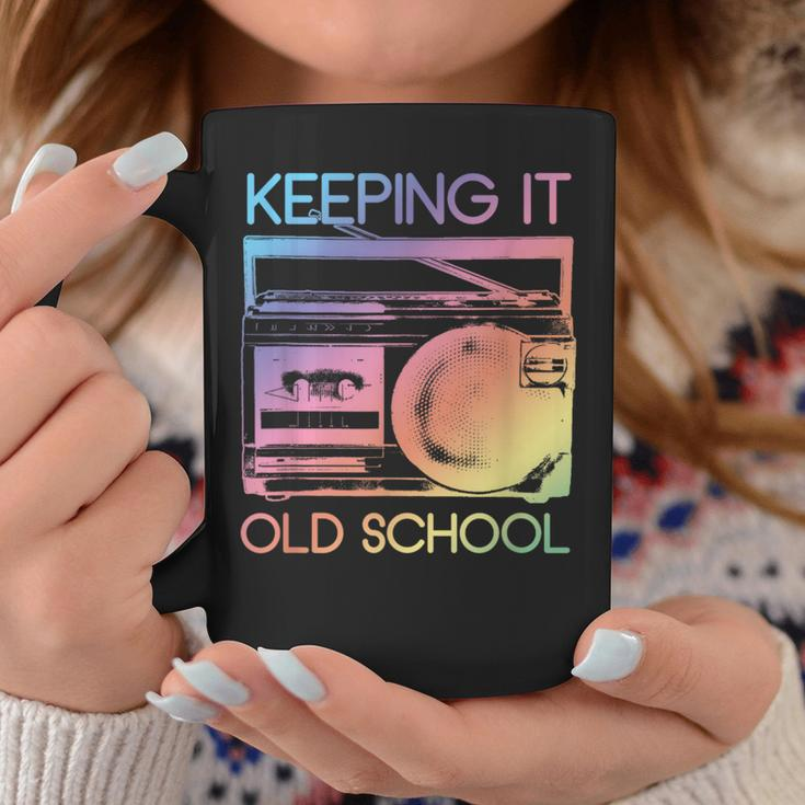 Keeping It Old School Retro 80S 90S Boombox Music Coffee Mug Unique Gifts