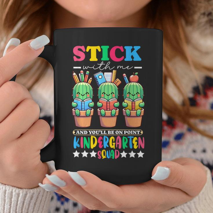Kindergarten Squad Cactus Teacher Team Back First Day School Coffee Mug Personalized Gifts