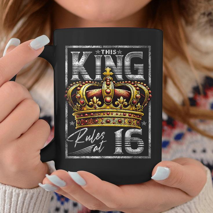 This King Rules At 16 16 Year Old 16Th Birthday Coffee Mug Funny Gifts