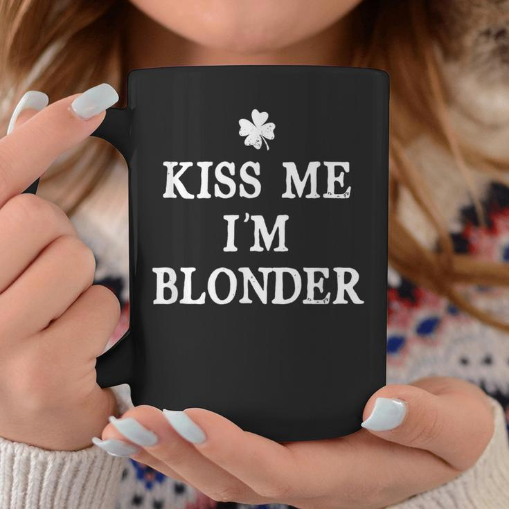 Kiss Me I'm Blonder St Patrick's Day Irish Coffee Mug Funny Gifts
