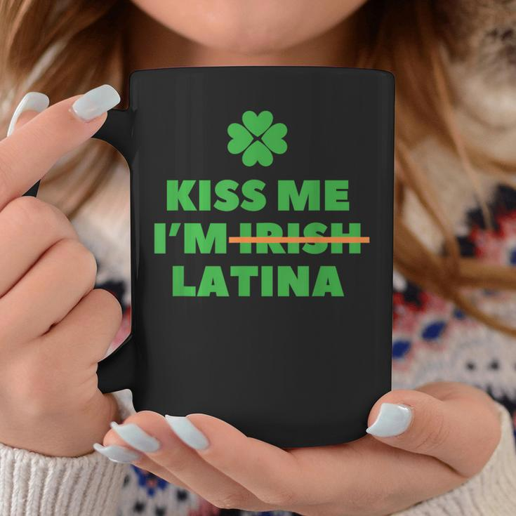 Kiss Me I'm Irish Latina Quote Cool St Patrick's Day Coffee Mug Funny Gifts
