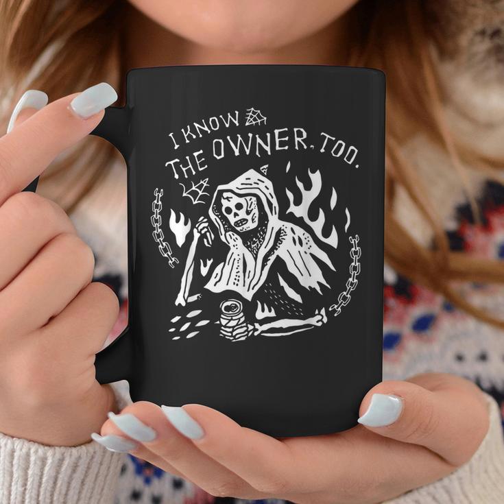 I Know The Owner Too Tattoo Skeleton Skull Coffee Mug Unique Gifts