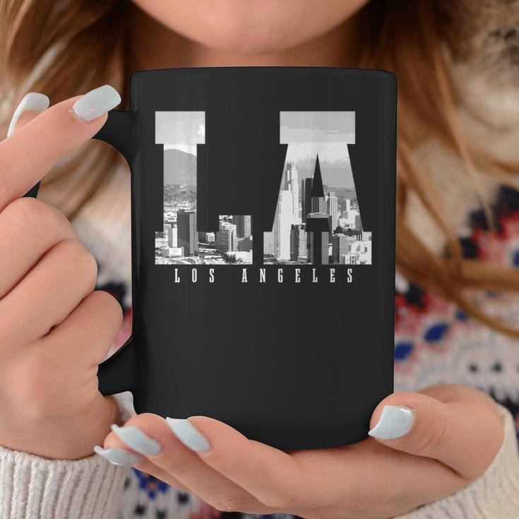 La Los Angeles California Skyline Usa Vintage Souvenir Black Tassen Lustige Geschenke