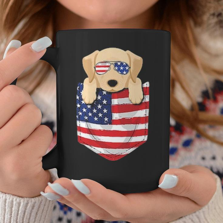 Labrador Dog Peeking Pocke Patriotic Father Men Coffee Mug Unique Gifts