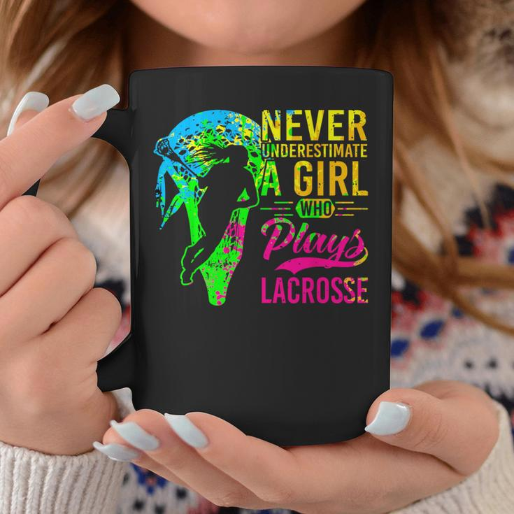 Lacrosse Never Underestimate A Girl Who Plays Lacrosse Coffee Mug Unique Gifts