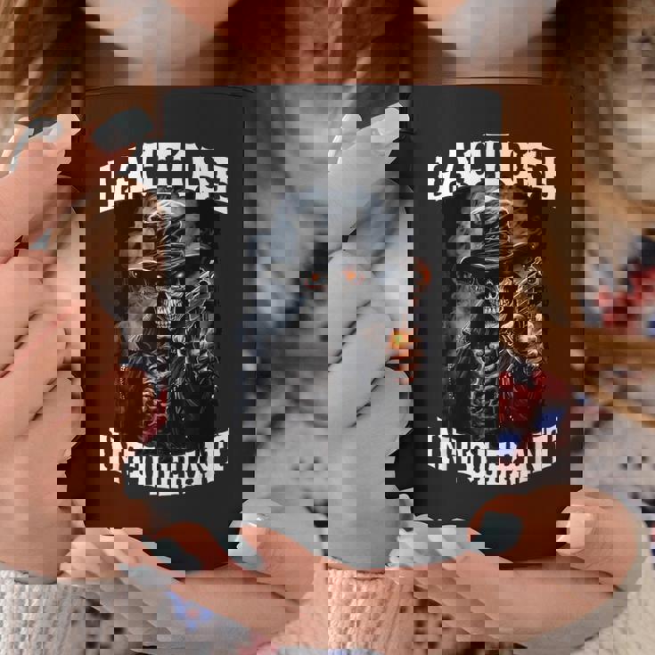 Lactose Intolerant Cringe Skeleton Coffee Mug Seseable