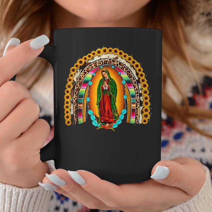 Our Lady Virgen De Guadalupe Virgin Mary Madre Mía Rainbow Coffee Mug Unique Gifts