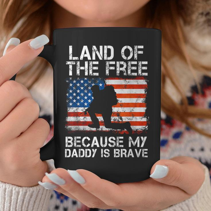 Land Of The Free Because My Daddy Is Brave Military Child Coffee Mug Unique Gifts