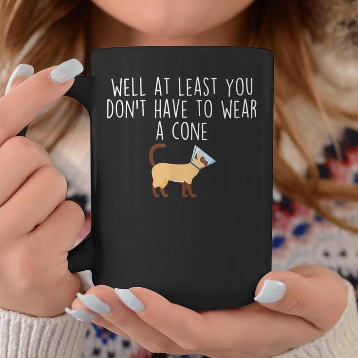 At Least You Don't Have To Wear A Cone Cat Cancer Recovery Coffee Mug Unique Gifts
